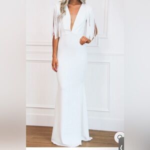 White Fringe boho style dress.